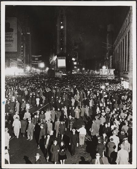 United States. Office of War Information. Times Square at night, 1944. Museum of the City of New York. 90.28.79